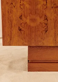 Enfilade en loupe d'orme et travertin années 70 - Loupe d'orme et travertin — view 2