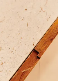 Enfilade en loupe d'orme et travertin années 70 - Loupe d'orme et travertin — view 5