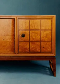 Enfilade vintage en loupe d'orme et palissandre - Loupe d'orme et palissandre — view 4
