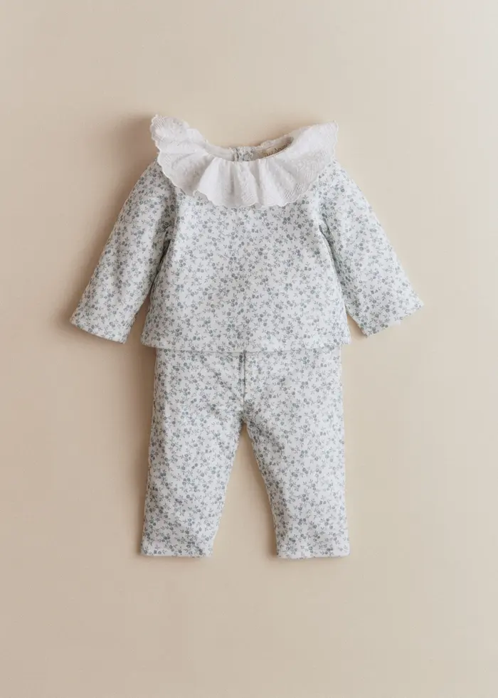Ensemble Ava - Imprimé Eglantine Bleu
