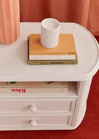 Ensemble de chambre vintage : tête de lit et paire de chevets - Rotin — view 3