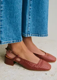 Escarpins Noemie - Acajou Lisse Tressé — view 2