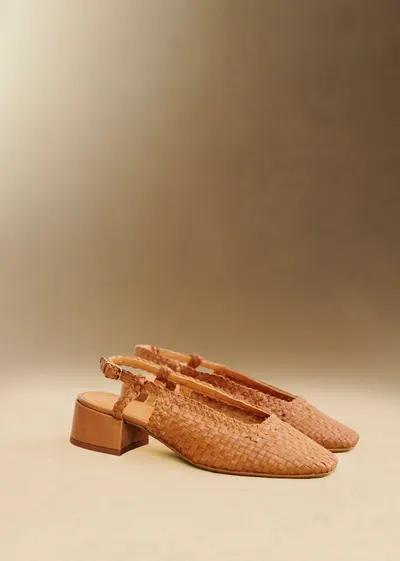 Escarpins Noemie - Cuir Tressé Naturel Héritage