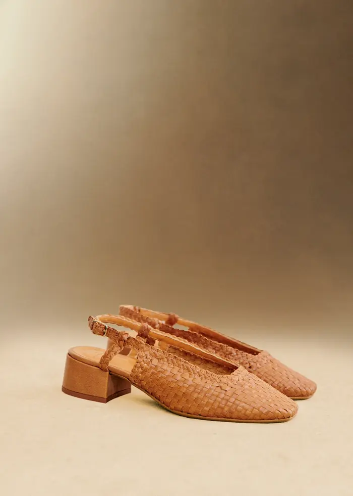 Escarpins Noemie - Cuir Tressé Naturel Héritage
