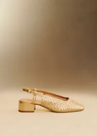 Escarpins Noemie - Doré Lisse Tressé — view 2