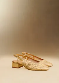 Escarpins Noemie - Doré Lisse Tressé — view 3