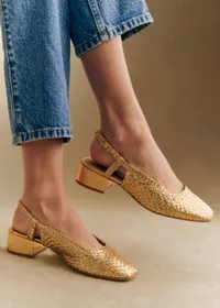 Escarpins Noemie - Doré Lisse Tressé — view 4