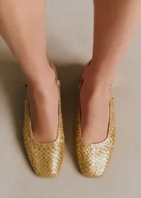 Escarpins Noemie - Doré Lisse Tressé — view 5