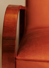 Fauteuil art déco vintage en alcanta - Orange — view 4