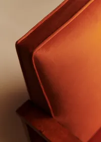 Fauteuil art déco vintage en alcanta - Orange — view 5