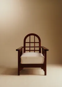Fauteuil dossier inclinable vintage acajou - Acajou — view 2