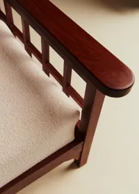 Fauteuil dossier inclinable vintage acajou - Acajou — view 3