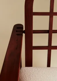 Fauteuil dossier inclinable vintage acajou - Acajou — view 4