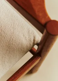 Fauteuil vintage en bois et bouclette - Bois — view 3