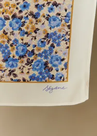 Foulard Cléophée - Petites Fleurs Bleu — view 2