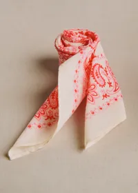 Foulard Gaston - Imprimé Bandana Écru Rose — view 3