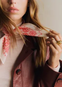 Foulard Gaston - Imprimé Bandana Écru Rose — view 4