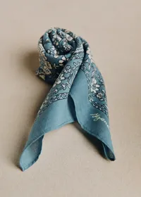 Foulard Gaston - Imprimé Sara Bleu Vintage Marine — view 3