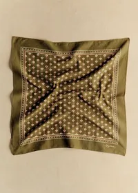 Foulard Gaston - Petites Fleurs Fond Kaki — view 2