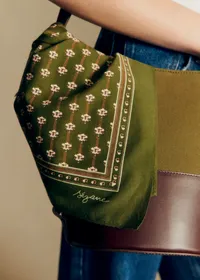 Foulard Gaston - Petites Fleurs Fond Kaki — view 3