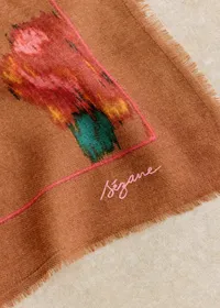 Foulard Maryse - Fleurs chinées fond café — view 4