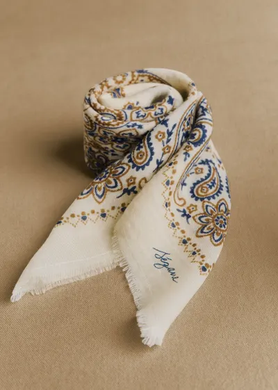 Foulard Maryse - Imprimé Bandana Écru Kaki