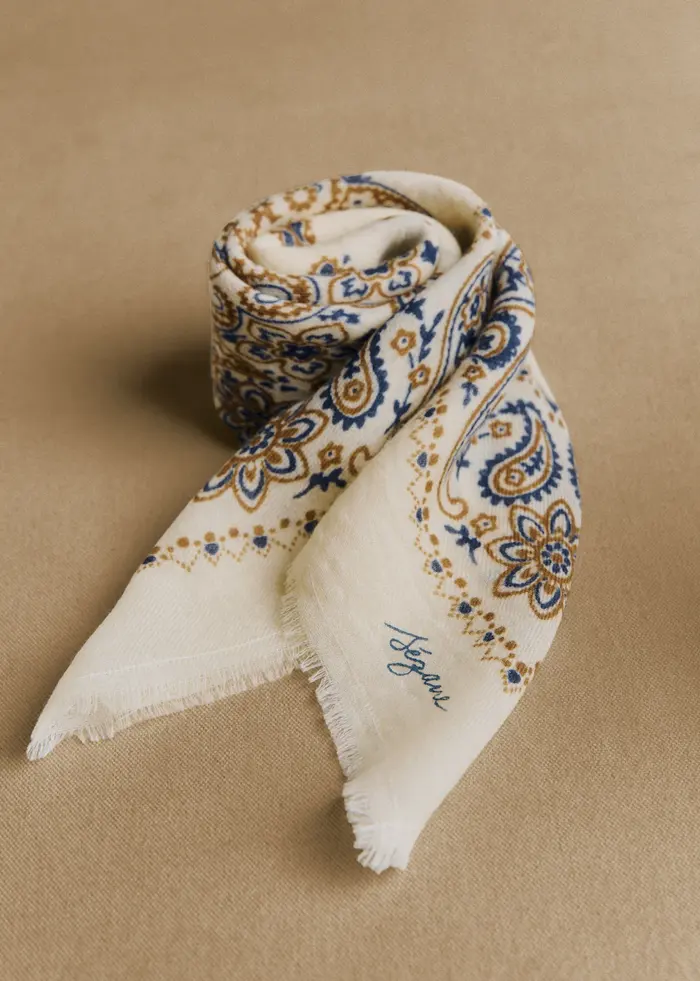 Foulard Maryse - Imprimé Bandana Écru Kaki