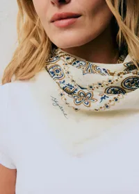 Foulard Maryse - Imprimé Bandana Écru Kaki — view 4