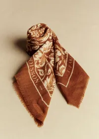 Foulard Maryse - Sézane x Antoinette Poisson - Grand Pavots Fond Café — view 4