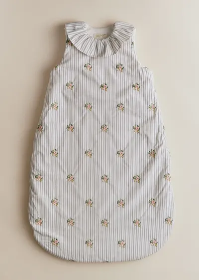 Gigoteuse Rayée Broderie Fleurs - Taille 2