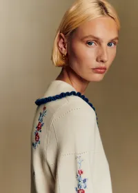 Gilet Antoine - Sézane x Baziszt - Jacquard Fond Ecru — view 3