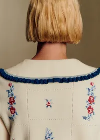 Gilet Antoine - Sézane x Baziszt - Jacquard Fond Ecru — view 4