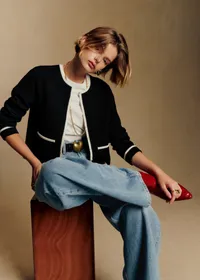 Gilet Brielle - Noir Ecru — view 2