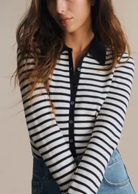 Gilet Drew - Écru / Marine — view 2
