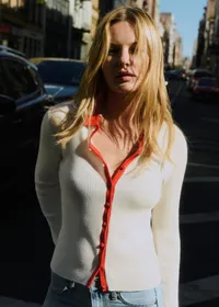 Gilet Drew - Ecru / Rouge — view 2