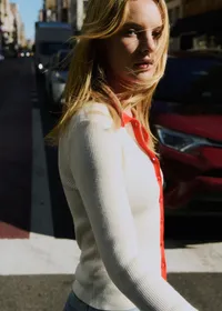 Gilet Drew - Ecru / Rouge — view 3