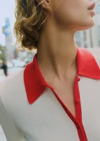 Gilet Drew - Ecru / Rouge — view 4