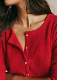 Gilet Gaspard Crop - Rouge Carmin — view 3