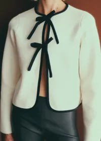 Gilet Susie - Ecru détails noir — view 2