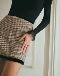 Jupe Dexty - Pied de Poule Gris Noir — view 2