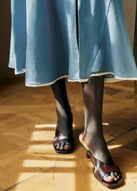 Jupe Jolana - Broderie Placée Chambray — view 2