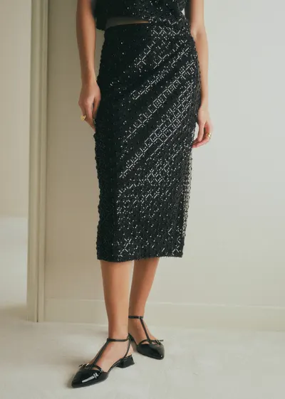 Jupe Magalia - Sequins Noirs