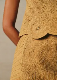 Jupe Maliam - Broderie Unie Abstraite Raffinée Biscuit — view 2