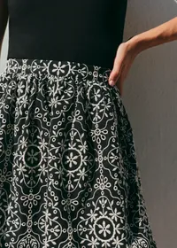 Jupe Nao - Broderie Contrastée Noir Écru — view 2