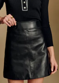 Jupe Neli - Cuir Noir — view 3