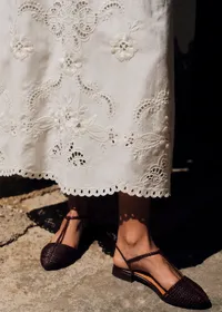 Jupe Noa - Broderie Placée Ecru — view 3