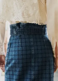 Jupe Pylla - Sézane x SEA NY - Broderie Marine Fond Denim — view 4
