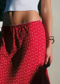 Jupe Sally - Mini Pois Fond Rouge — view 2