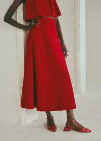 Jupe SORIA - Velours Rouge — view 2