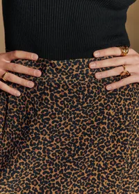 Jupe Tan - Imprimé Leopard Brun — view 3